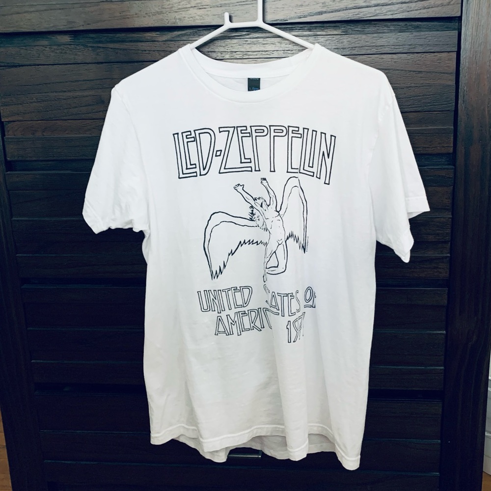 Led Zeppelin 1977 White T Shirt Size Large